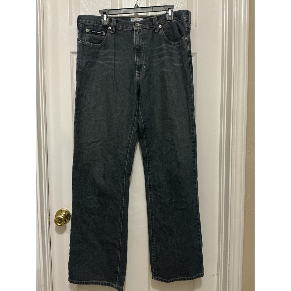 DKNY Men's Jeans 36 X 34 CITY Slim Boot Cut Dark Wash Performance‎ Denim